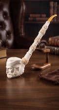 Vintage Antique Long Stem Tengri Turkish Meerschaum Pipe 15
