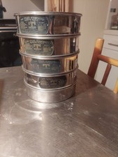 Set 5 Tyler US Standard Vintage Lab Sieves w Bottom Pan & Lid picture