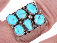 sz9.5 Vintage Navajo sterling/Turquoise ring picture