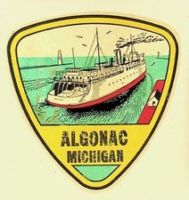 VINTAGE ALGONAC MICHIGAN VINYL STICKER/DECAL - LL-51 picture