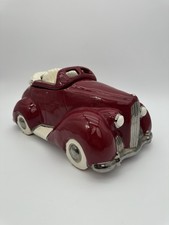 Vintage 1979 Glen Appleman Signed Red Packard Convertible Car Cookie Jar w/ Lid picture