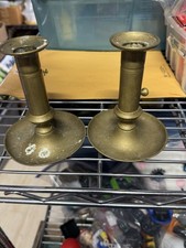 (2) Antique hand made brass candlesticks picture