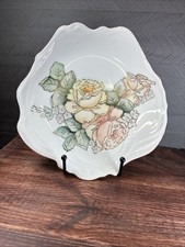 Rose Plate, Gold Trim, Pretty Plate, Girly Flower Plate picture