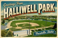Greetings From HALLIWELL PARK Pocatello, Idaho Baseball - MODERN Postcard C261 picture
