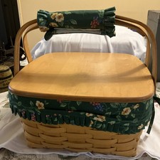 Longaberger 1998 Picnic Basket (Basket+Protector+liner) Pie Riser picture