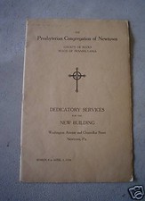 1934 Booklet Dedication Services Presbyterian Newtown picture