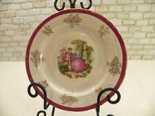 JAP978 LUSTERWARE Ind. Bread & Butter / Tea Plates French Courting Couple Japan picture