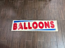 Vintage “BALLOONS” Metal Advertising Sign Red, White & Blue picture