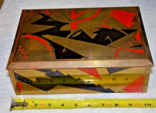 1920/30s Bauhaus Stunning Art Deco Modernist enamel jewelry box picture