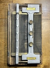 RARE Early German Manufacturing Tool Leather Shoe Alignment Template Jig In Case picture