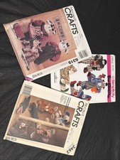 Lot (3) VTG McCalls/Simplicity Sewing Patterns- Clowns/Cows/Bears Uncut picture