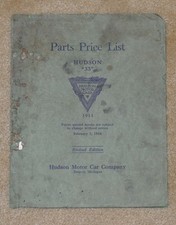 Original 1916 Hudson 33 Motor Cars Parts Price List Brochure Detroit antique picture