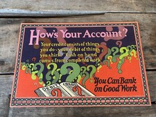 1925 C.J. Howard Chicago Motivational Business Slogan Card #23 Hows Your Account picture