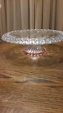 Vintage  Cake Stand,  Clear And pink Floral lattice Pattern Riccardo  From Japan picture
