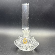 Vintage Western German Crystal Perfume Bottle Cut Glass Art Deco FLAW picture