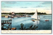 c1905s Lower Bay Glen Island And Fort Slocum Dock New Rochelle New York Postcard picture