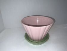 Vintage Shawnee 535 Planter  Duo Tone Pink Green Attached Saucer Plant picture