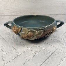 Antique Roseville Magnolia green bowl 447-6, made in 1940’s picture