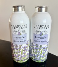 Vintage 1995 Crabtree & Evelyn Lavender Talcum Powder 3.5 oz Lot of 2 Partial picture
