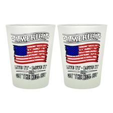 America Live it, Love it  - Funny Shot Glasses (Set of 2) picture