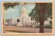 Vintage Linen Postcard State Capitol Salem Oregon by Wesley Andrews picture