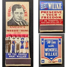 Feature Display Matchbook Wendell Willkie For President picture