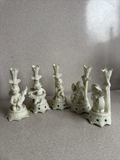 GERMANY ANGEL MINATURE PORCELAIN CANDLEHOLDER Set 5 #R2 picture