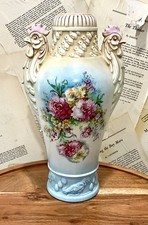 Antique Royal Austria Porcelain Vase Rooster Chicks Floral Vase c1900 13