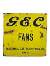 General Electric Company Fans G.E.C Vintage Procelain Enamel Sign Board picture