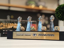 Green Bay Football Championship Trophy Collectible Set Fan Display picture