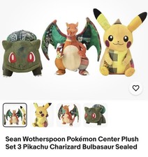 Sean Wotherspoon Pokémon Plushie Set - Bulbasaur Charizard Pikachu Collectible picture