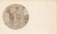 G68/ Occupational RPPC Postcard c1910 Horse Breeder Farmer Barn 9 picture