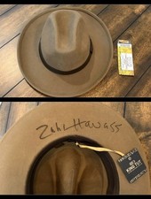 Zahi Hawass Signed Egyptology Archaeology Hat King Tut Indiana Jones Fedora picture