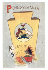 Pennsylvania PA Keystone State Postcard Fabric Art Co 1907 Unposted Coal picture
