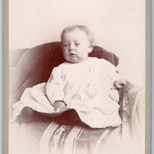 ID'd c1890s Burrell Smith Baby Flint MI Cabinet Card Photo Will Foote Cute Child picture
