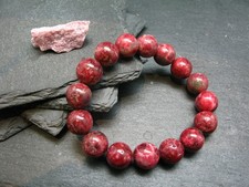 Thulite Genuine Bracelet ~ 7 Inches ~ 12mm Round Beads picture