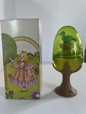 Vintage Avon Her Prettiness Enchanted Tree Cologne Mist 3 oz Green Glass Bottle picture