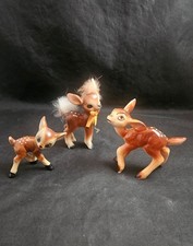 Lot Of 3 Vintage Ceramic Deer Fawn Made in Japan Kitsch Mid Century Christmas picture