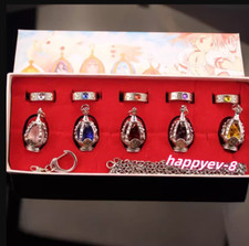 Puella Magi Madoka Soul Gem Set 10 PCs Magical Pendants Necklace Rings Cos Model picture
