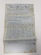 1854 Old Colony Railroad Hand Written Legal Dockument Ephemera Antique picture