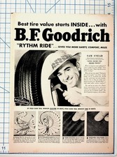 Vintage 1949 Sam Snead Golf B.F. Goodrich Rythm Ride Tires Magazine Ad picture