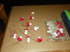 Vtg BIMCO Mushroom Ornament/Garland Christmas 104
