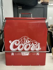 Vintage Coors Banquet Red Metal Beer And Drinks Cooler 14 x 12.5 picture
