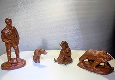 Handmade Red Mill Mfg. Figurines/Soilder9' (97) / Bear 6'  (01) / Boy W Dog (93) picture