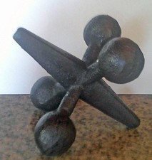 Vintage Jacks Jax Cast Iron Paper Weight Door Stop Bookend 6in  - 2.4 Pounds picture