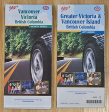 AAA Vancouver Victoria Vancouver Island BC Maps 2 Map Lot NEW Canada 2013 picture