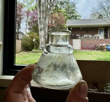 Nice Antique Very Slight Greenish Tint Cone Ink Bottle 10 On Base 1920s Era Old picture