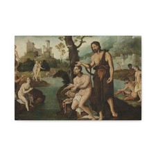 Maarten van Heemskerck - The baptism of Christ - c. 1560 - Canvas Wall Art picture