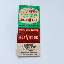 Lambert's Electric Store RCA Victor Taneytown MD Vintage Matchbook Cover TMB97-3 picture