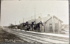 Cadott WI Wisconsin Depot Railroad Train Station Postcard Wisconsin RPPC picture